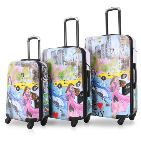 Obrázek z Sada cestovních kufrů TUCCI T-0164/3 New York Love - 88 L / 57 L + 35% EXPANDER / 33 L 