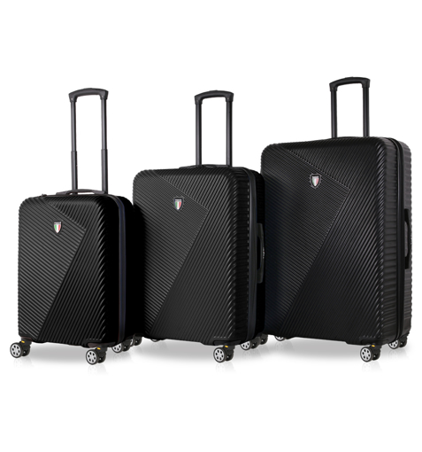 Obrázek z Sada cestovních kufrů TUCCI T-0118/3 ABS - černá - 122 L / 79 L + 35% EXPANDER / 46 L 