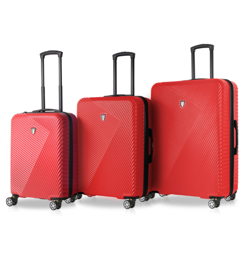 Obrázek z Sada cestovních kufrů TUCCI T-0118/3 ABS - červená - 122 L / 79 L + 35% EXPANDER / 46 L 