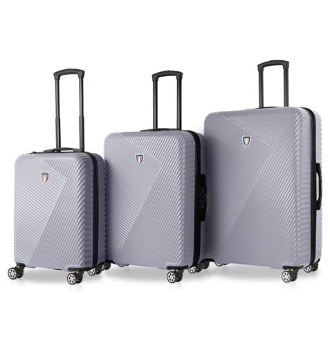 Obrázek z Sada cestovních kufrů TUCCI T-0118/3 ABS - stříbrná - 122 L / 79 L + 35% EXPANDER / 46 L 