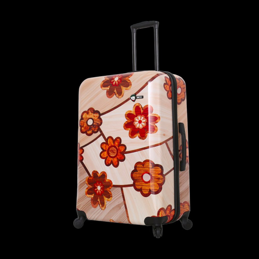 Obrázek z Plastový kufr MIA&nbsp;TORO Ricci Wood Mozaic Flowers L - barevný potisk - 98 L 