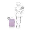 Obrázek z Plastový kufr SUITSUIT® Fabulous Fifties Royal Lavender M - fialová - 60 L 
