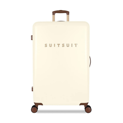 Obrázek z Plastový kufr SUITSUIT® Fab Seventies Antique White L - bílá - 91 L 