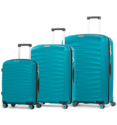 Obrázek z Sada cestovních kufrů ROCK TR-0212/3 PP - modrá - 120 L / 74 L / 35 L + 15% EXPANDER 