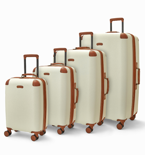 Obrázek z Sada cestovních kufrů ROCK TR-0219/4 ABS/PC - krémová - 135 L / 84 L / 57 L / 35 L + 20% EXPANDER 