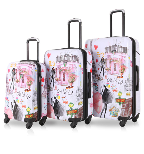 Obrázek z Sada cestovních kufrů TUCCI T-0163/3 Paris Love - 88 L / 57 L + 35% EXPANDER / 33 L 