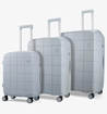 Obrázek z Sada cestovních kufrů ROCK Pixel PP - šedá - 102 L + 10% EXPANDER/71 L + 12% EXPANDER/36 L + 15% EXPANDER 