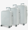 Obrázek z Sada cestovních kufrů ROCK Infinity PP - světle šedá - 96 L / 61 L + 20% EXPANDER / 33 L 