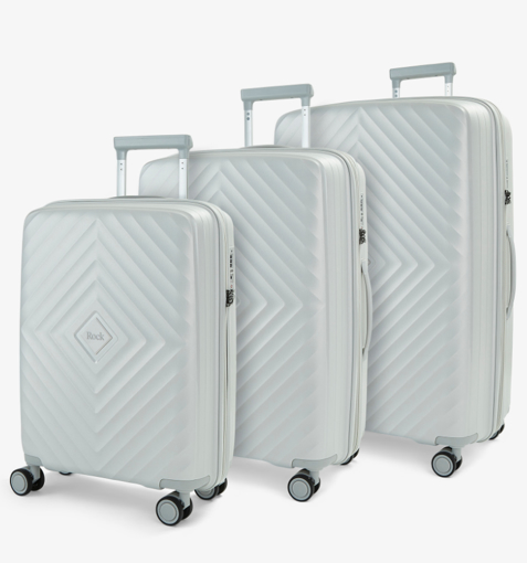 Obrázek z Sada cestovních kufrů ROCK Infinity PP - světle šedá - 96 L / 61 L + 20% EXPANDER / 33 L 