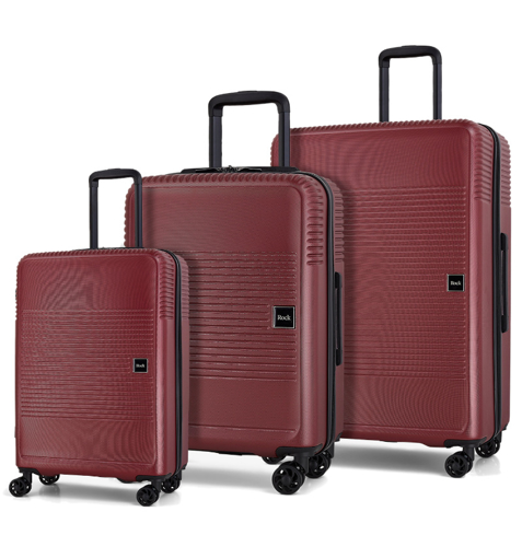 Obrázek z Sada cestovních kufrů ROCK Lincoln TR-0281/3 ABS - vínová - 98 L / 62 L / 31 L 