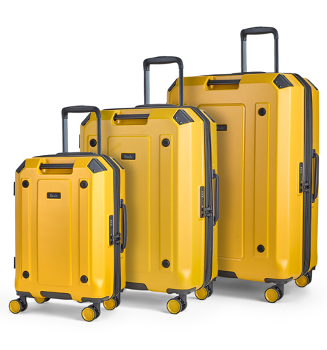 Obrázek z Sada cestovních kufrů ROCK Alpine TR-0288/3 ABS/PC - žlutá - 94 L / 65 L / 39 L + 15% EXPANDER 