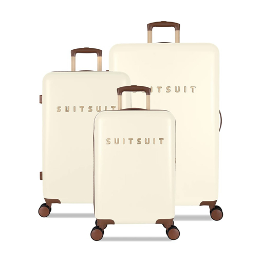Obrázek z Sada cestovních kufrů SUITSUIT® Fab Seventies Antique White - bílá - 91 / 60 / 32 L 