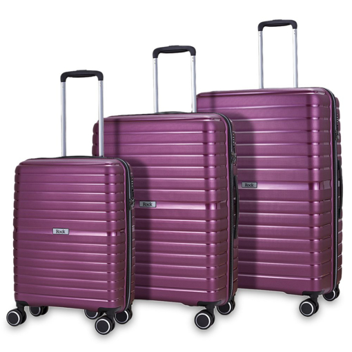 Obrázek z Sada cestovních kufrů ROCK Hydra-lite - fialová - 98 / 63 / 35 L 