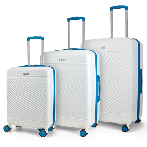 Obrázek z Sada cestovních kufrů ROCK Love Island - bílá / modrá - 119 / 75 / 35 L 